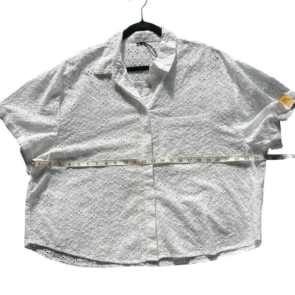 White Cropped Button down Blouse Size XL from Lefties Spain - Picture 6 of 8